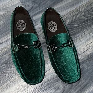Amalfi Men's Green Velvet Loafers